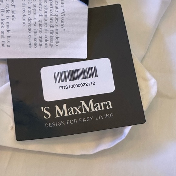 MaxMara NWT SZ 2 the Tenerife White Button Down Shirt Patterned Cuffs - Picture 9 of 16